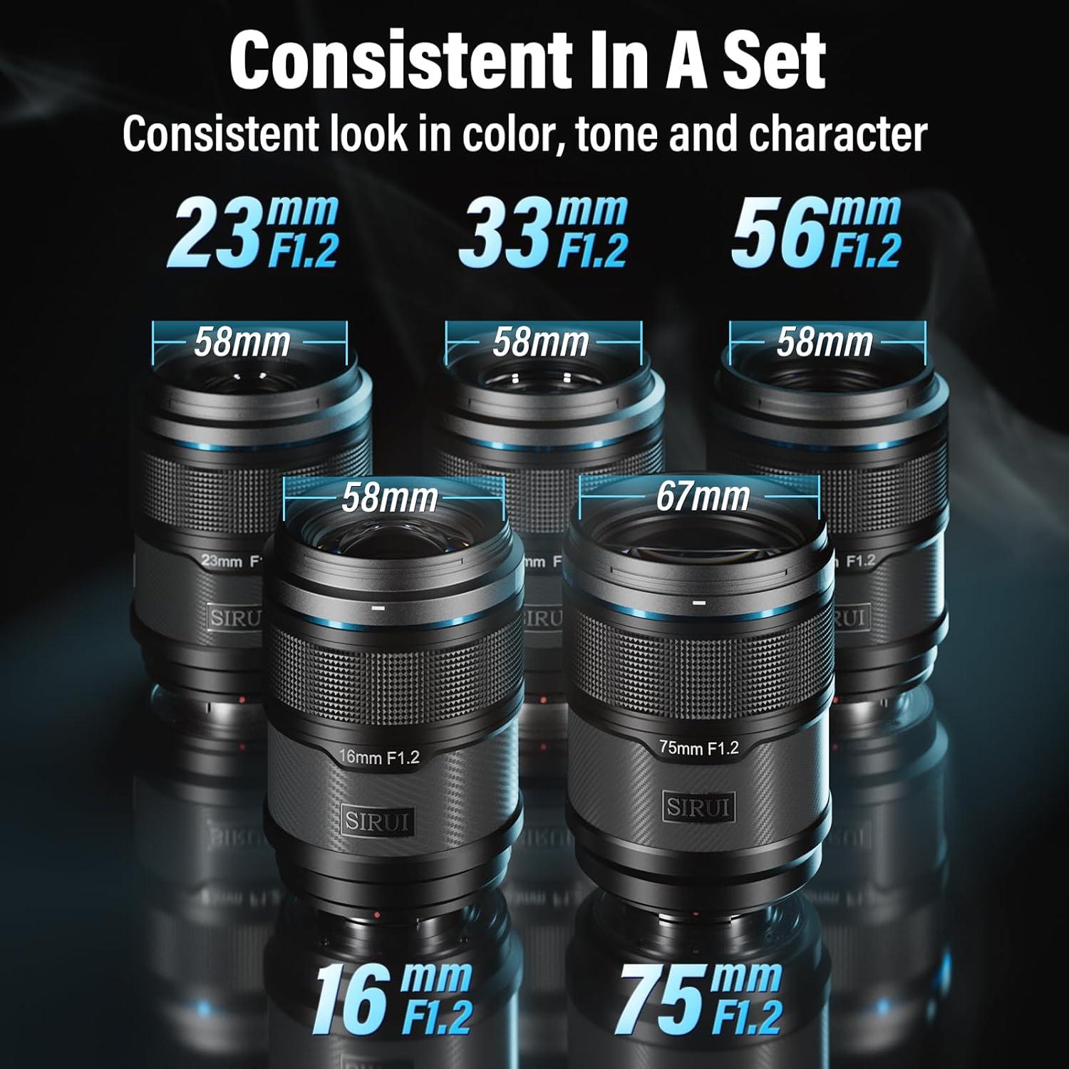 Lente Gran Angular Autofocus SIRUI 16mm F1.2 para APS-C