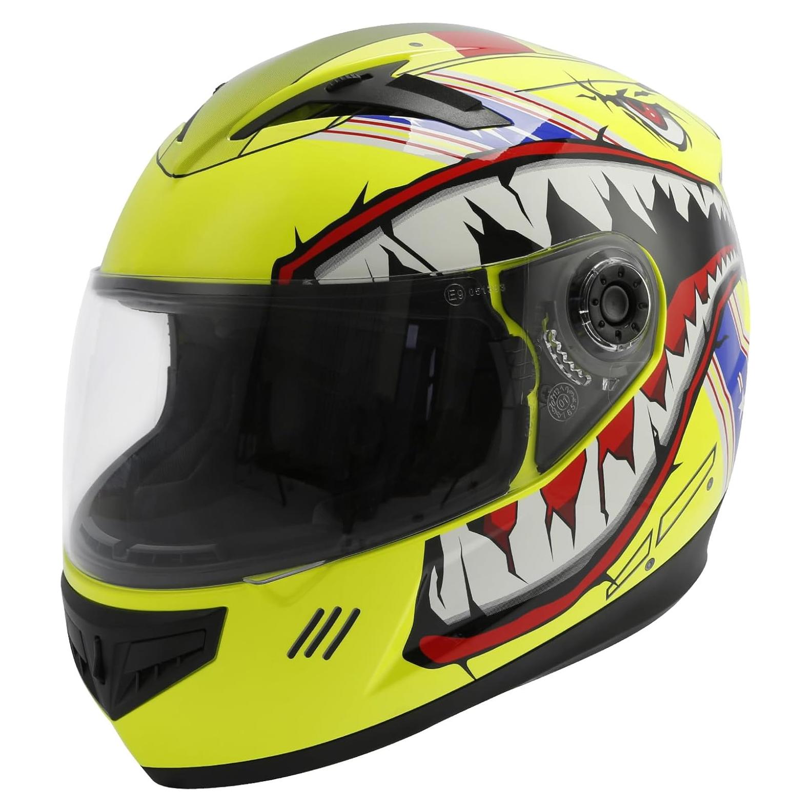 Casco Integral XFMT para Niños Tiburón Amarillo S