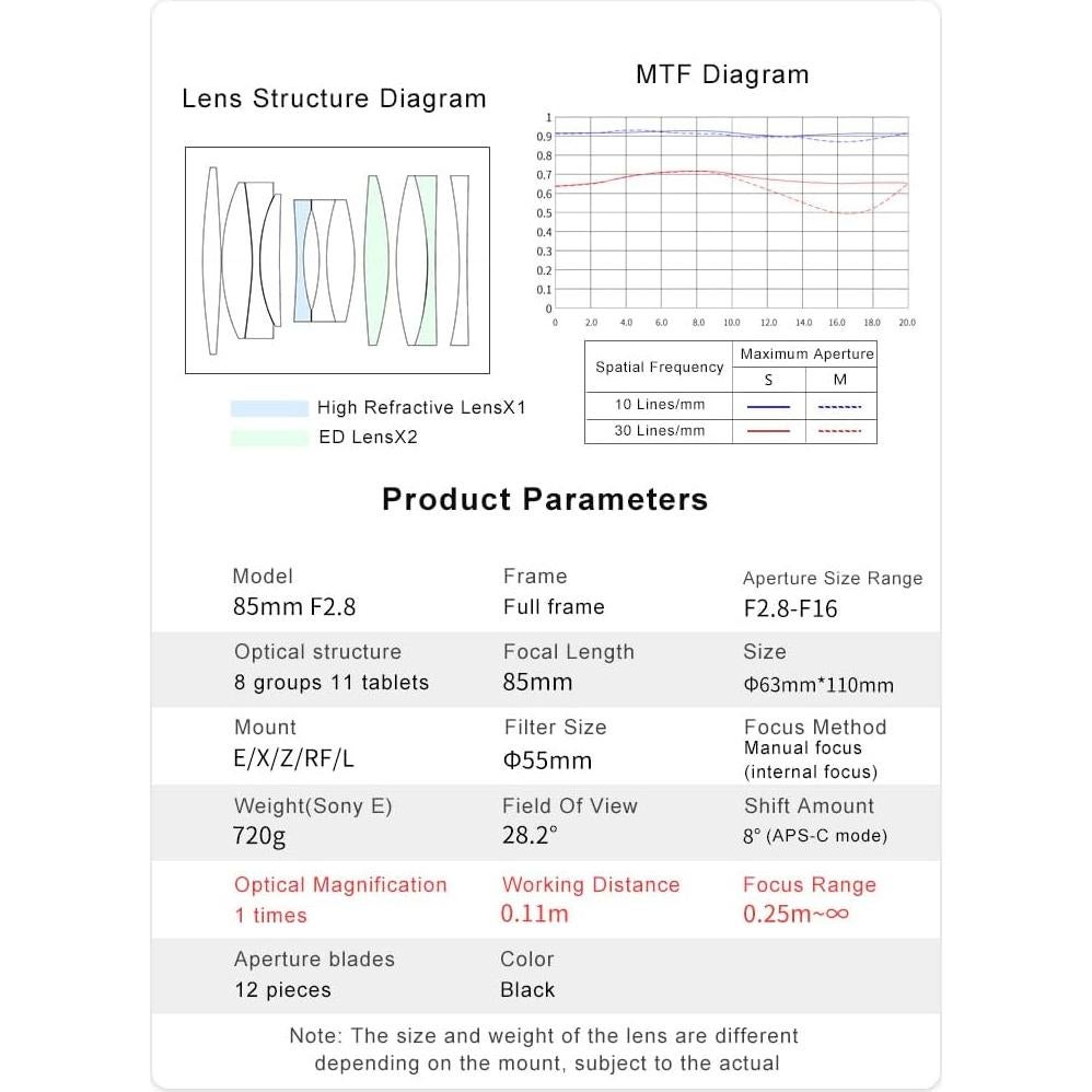 Lente Macro Tilt-Shift AstrHori 85mm F2.8 Montura L