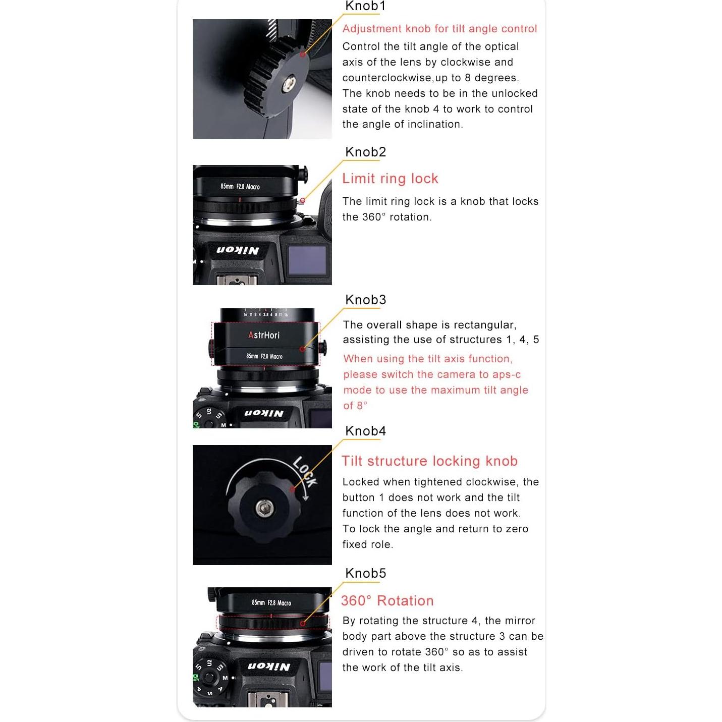 Lente Macro Tilt-Shift AstrHori 85mm F2.8 Montura L