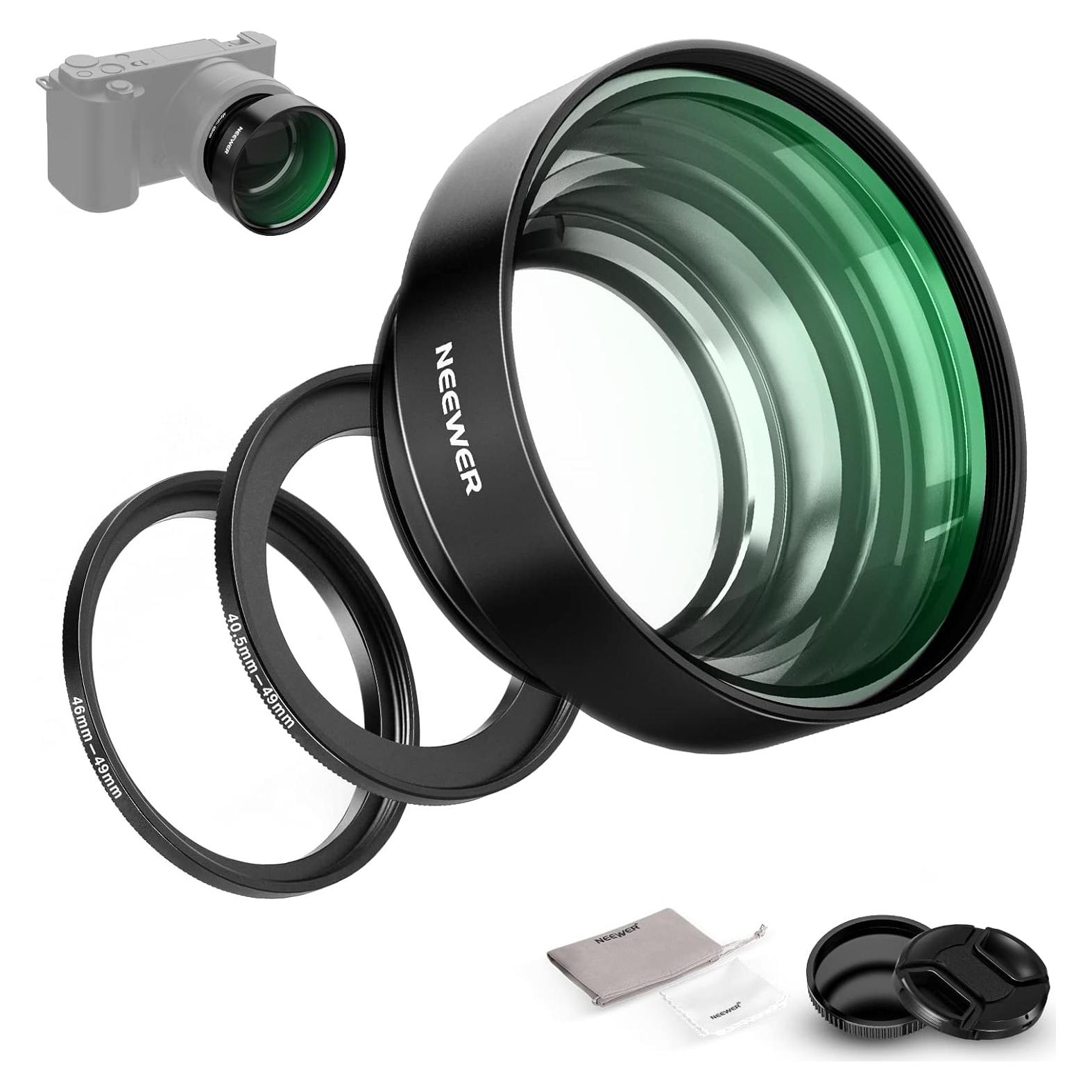 Lente Macro NEEWER 22mm con Adaptador para Cámaras Sony y Canon