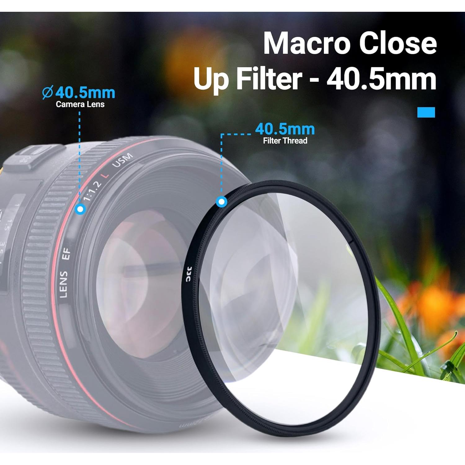 Filtro Macro Close-Up 40.5mm JJC +2 +4 +8 +10 para Lentes