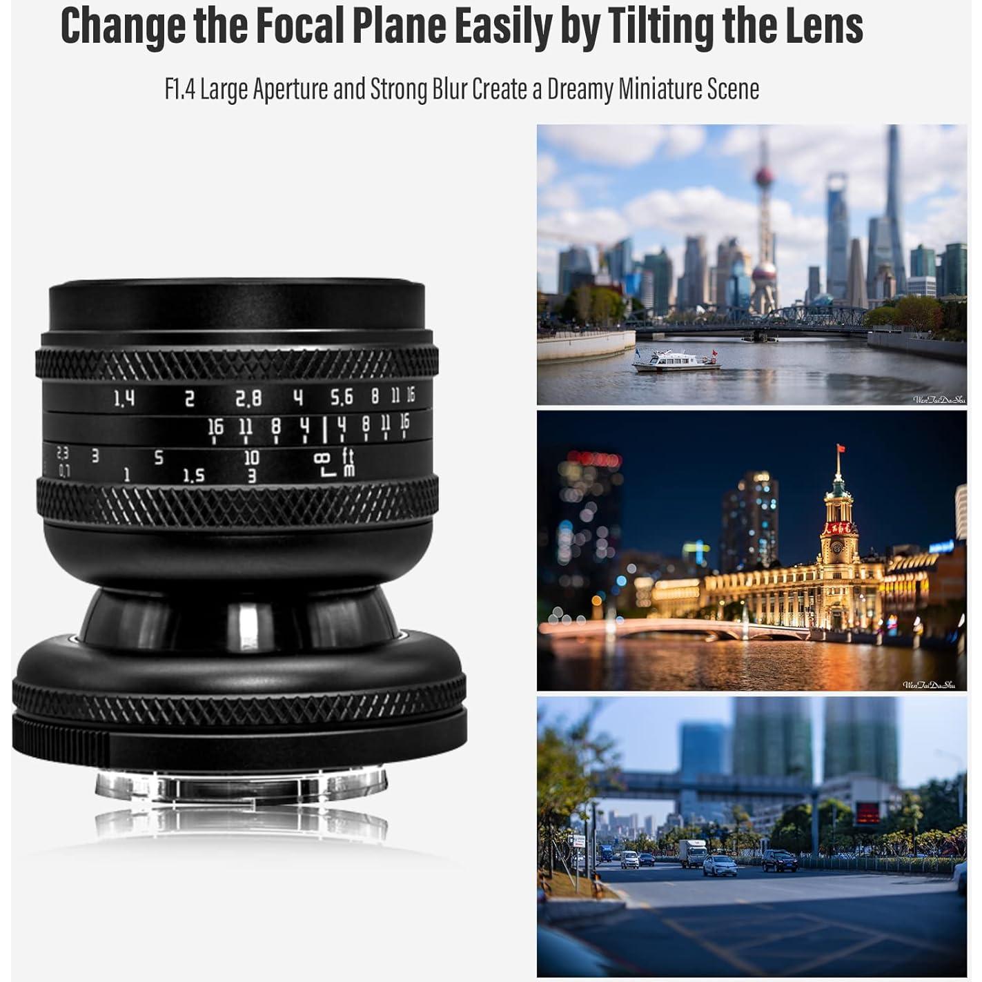 Lente AstrHori 50mm F1.4 Manual Inclinable para M43