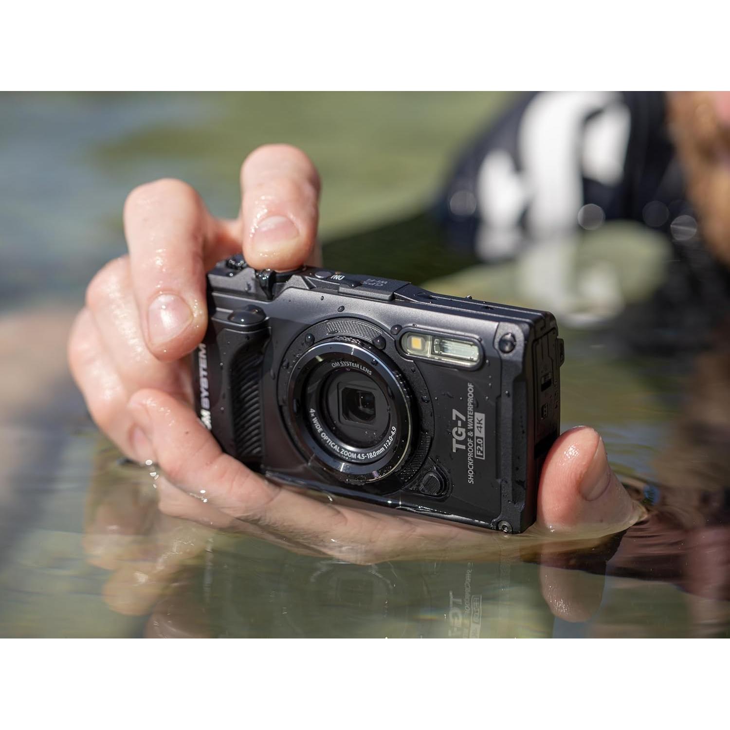 Cámara Submarina OM SYSTEM Tough TG-7 Negra 12MP 4K Impermeable