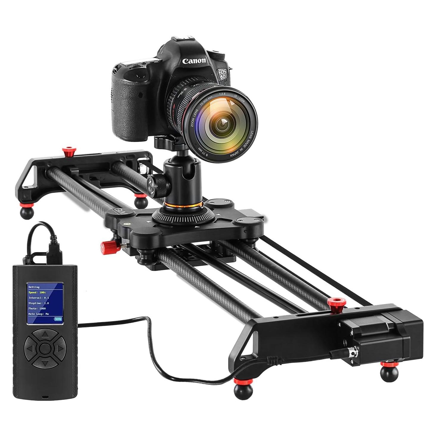 Deslizador de cámara motorizado GVM 80CM fibra de carbono