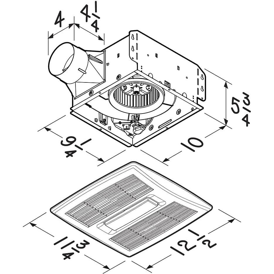 Ventilador de Escape Broan-NuTone AE110L con Luz LED 110 CFM