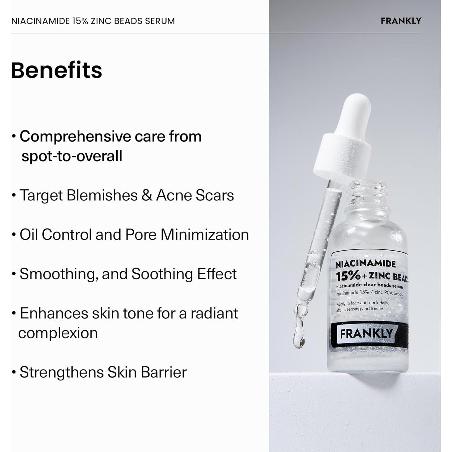 Suero Niacinamida 15% + Zinc Frankly 30 ml - Control Acné y Poros