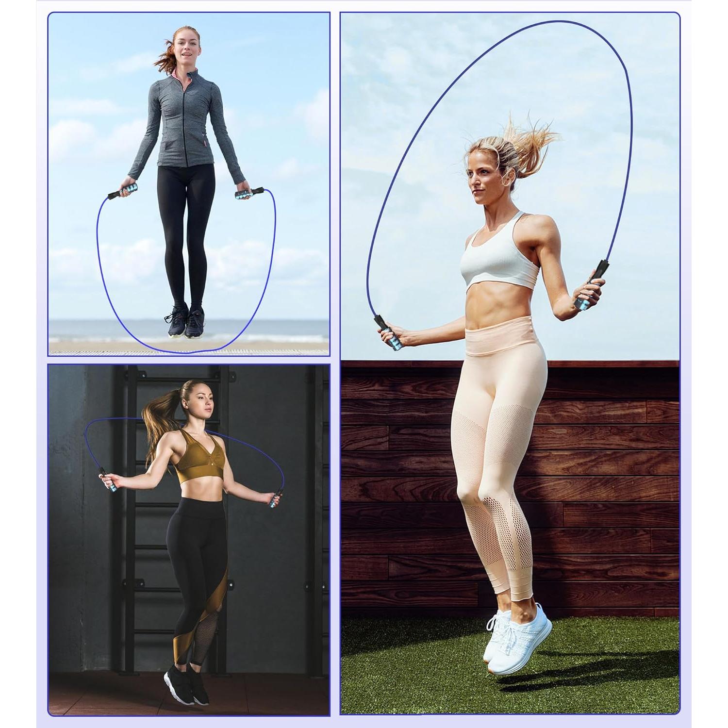 Cuerda de Saltar Ajustable Crhoeiq para Ejercicio y Fitness