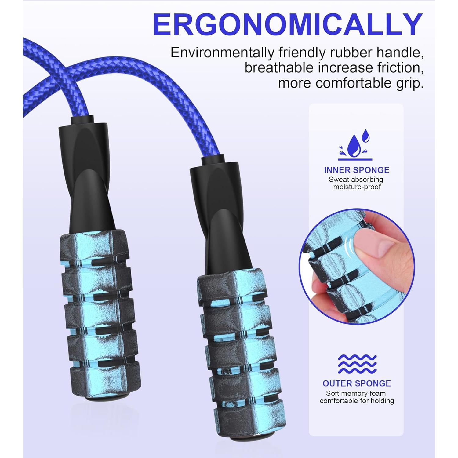 Cuerda de Saltar Ajustable Crhoeiq para Ejercicio y Fitness