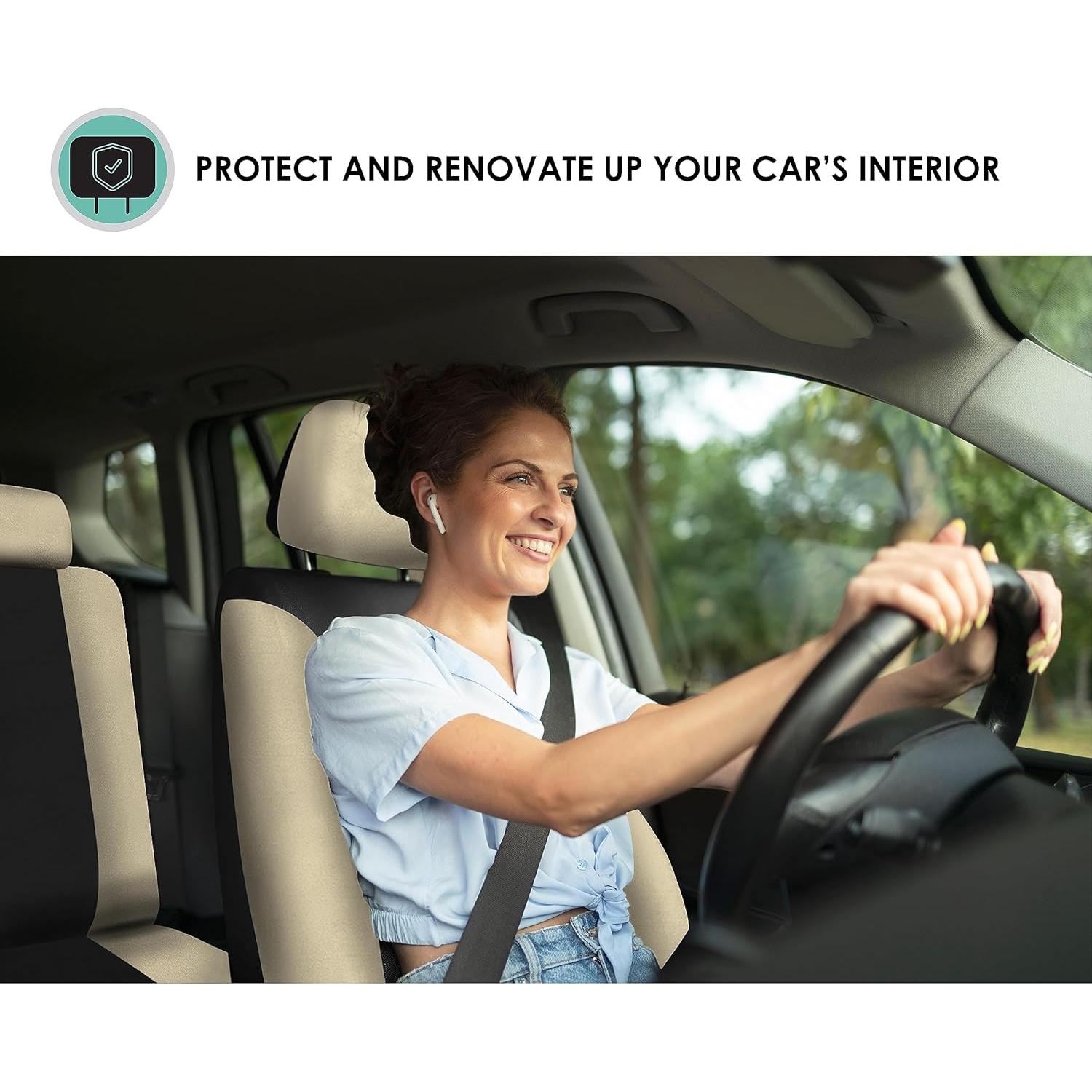 Fundas de Asiento de Coche FH Group Beige Ajuste Universal