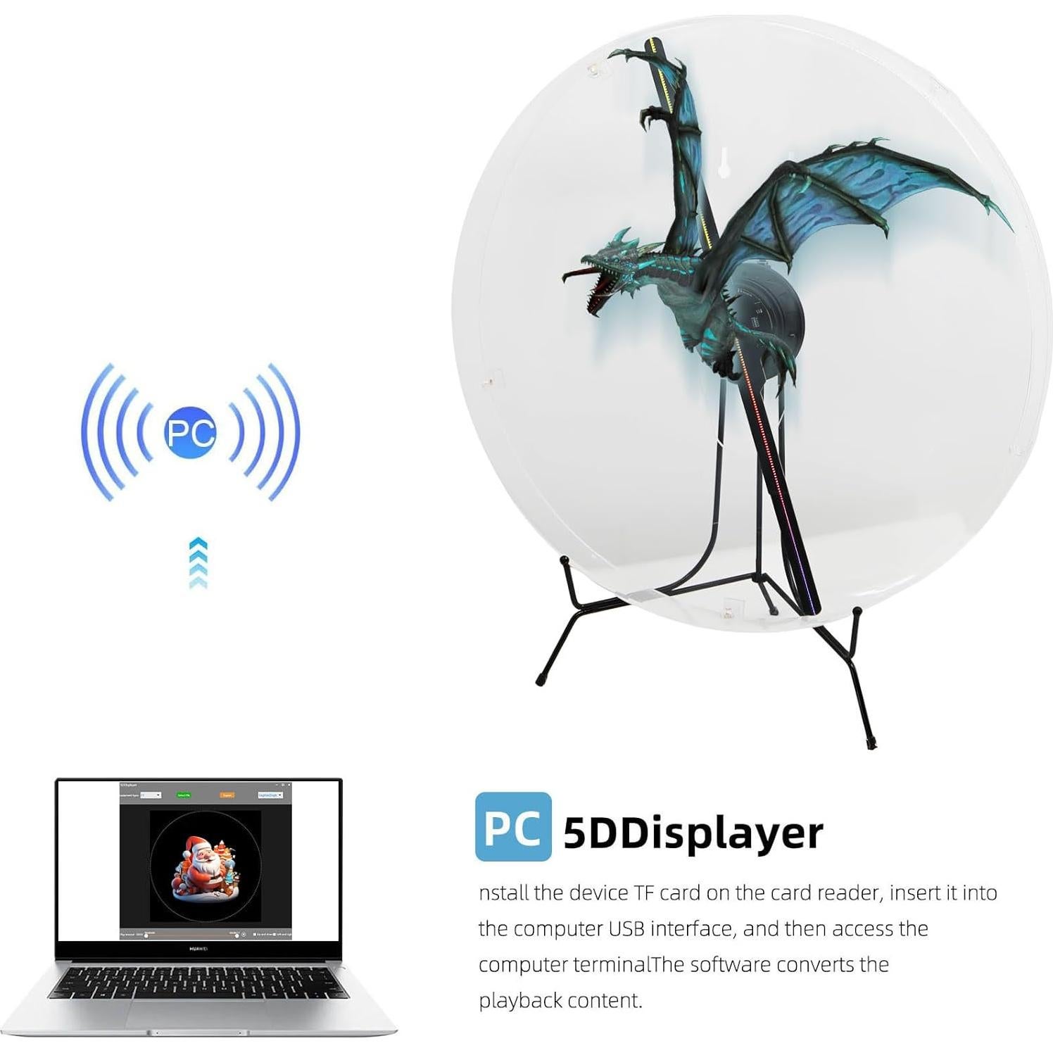 Ventilador Holográfico 3D Missyou 45CM con Control Remoto