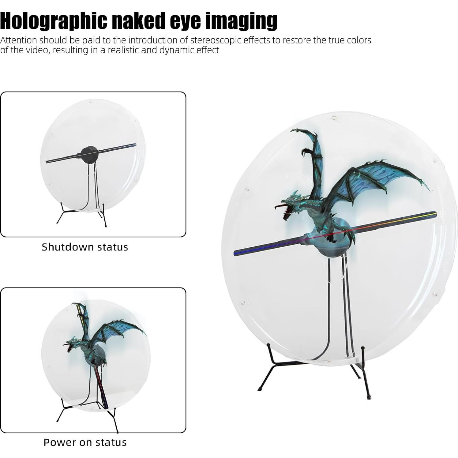 Ventilador Holográfico 3D Missyou 45CM con Control Remoto