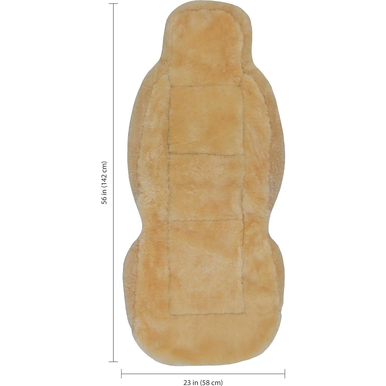 Cubierta de Asiento de Coche Eurow de Piel de Oveja Beige 142x58cm