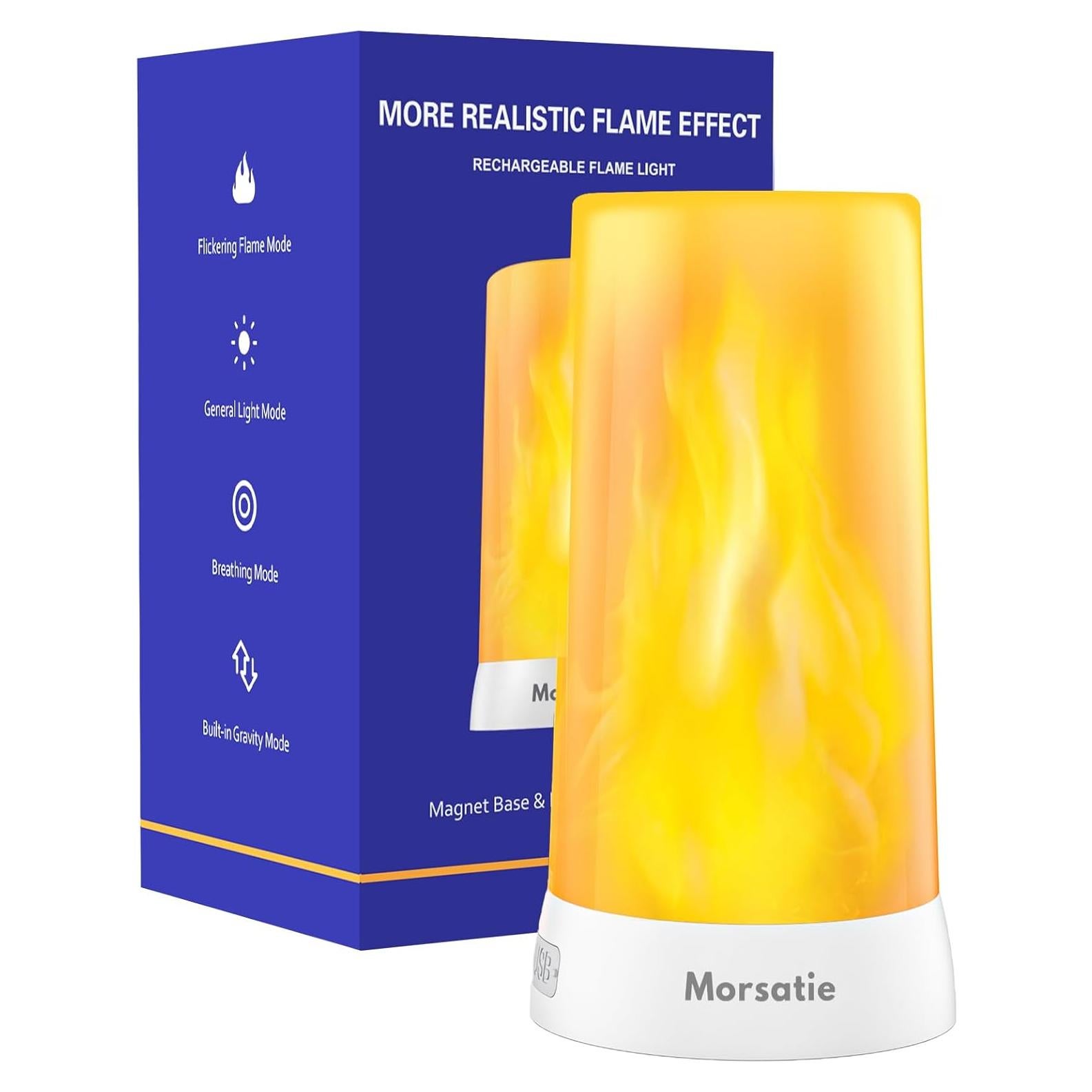 Luz LED de Llama Morsatie Recargable 1 PCS 5.9x13cm Impermeable