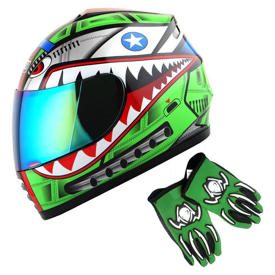 Casco Completo 1Storm HKY-B15 para Niños Negro Brillante