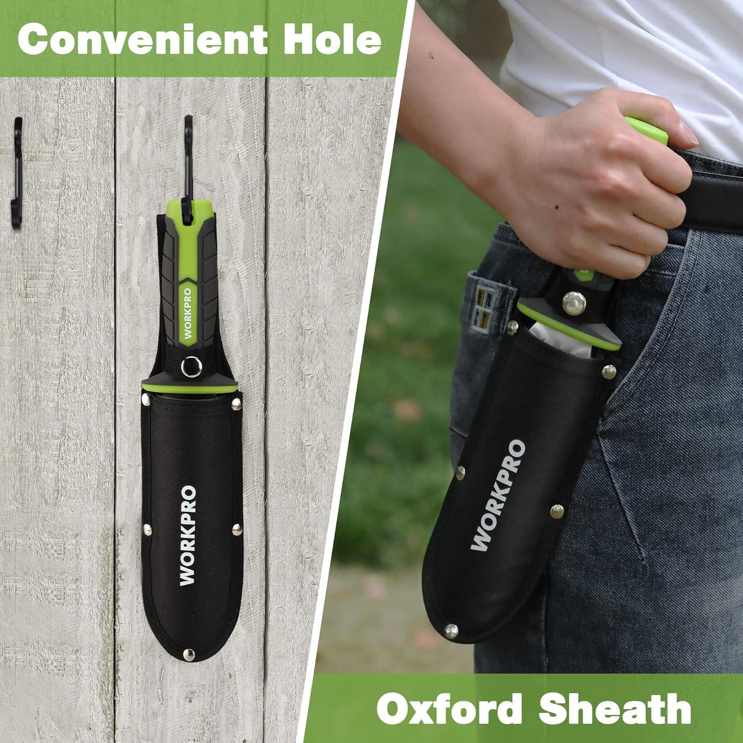 Cuchillo de Jardín Hori Hori WORKPRO 18 cm Acero Inoxidable Verde