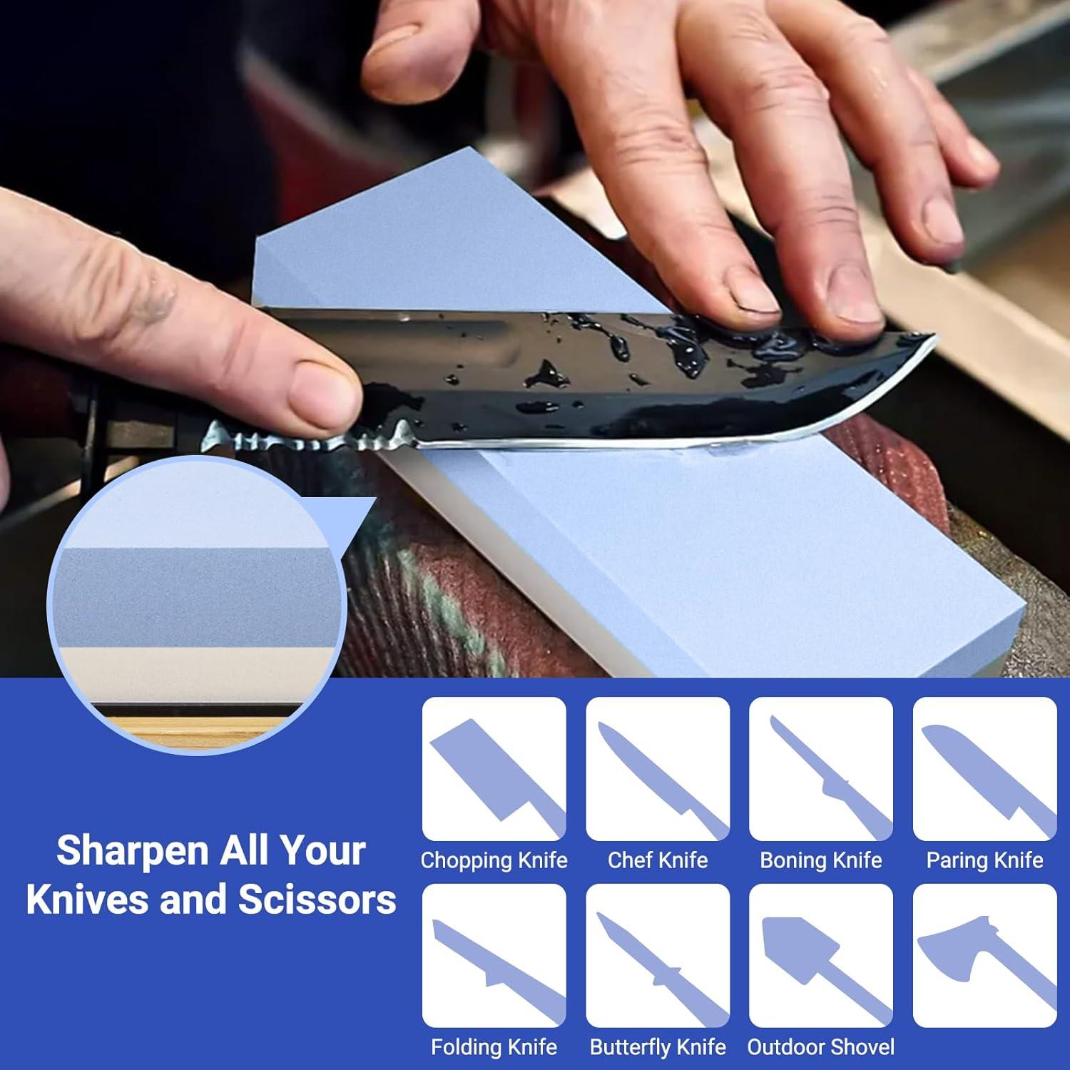 Juego de Piedras de Afilar TOOLMAYS 1000/6000 con Base Antideslizante