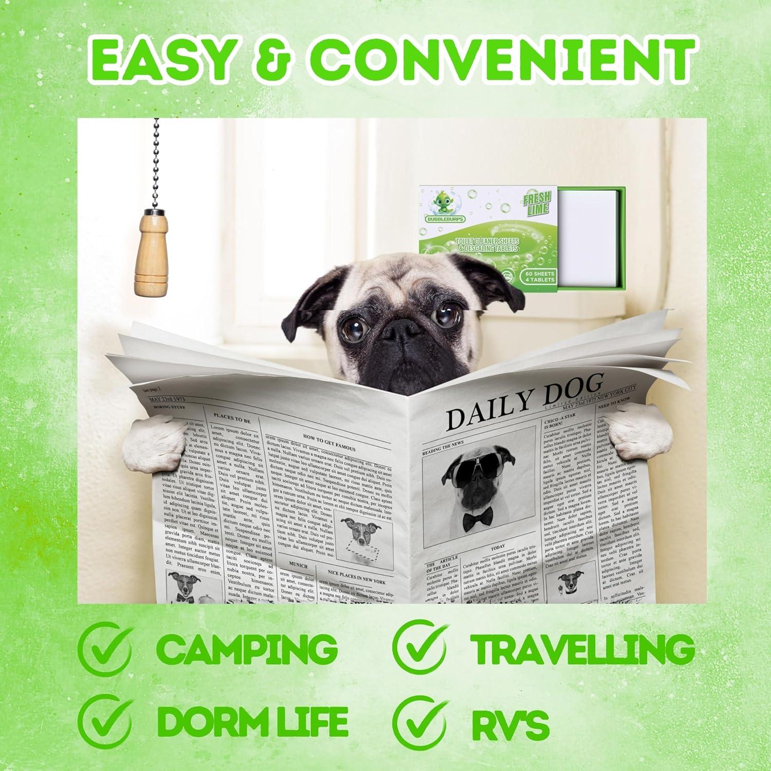 Combo Hojas y Tabletas Limpiadoras Bubbleburps 64 Unidades