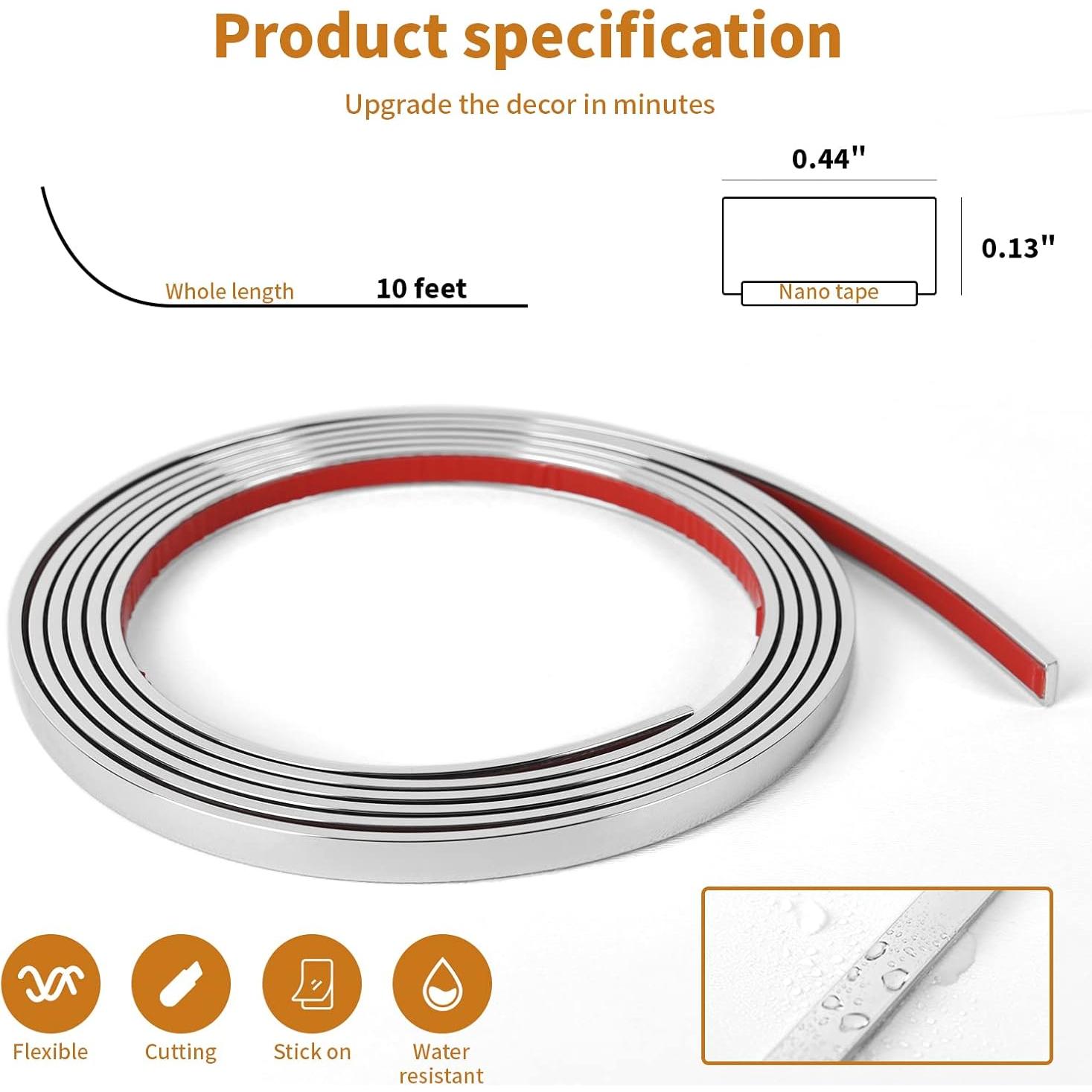 Tira Autoadhesiva WOWSTAR 3.05 m Acero Inoxidable Flexible