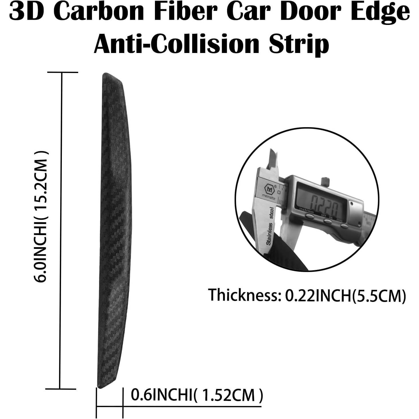 4 Protectores de Bordes de Puerta de Coche WORCAS Universal Negro