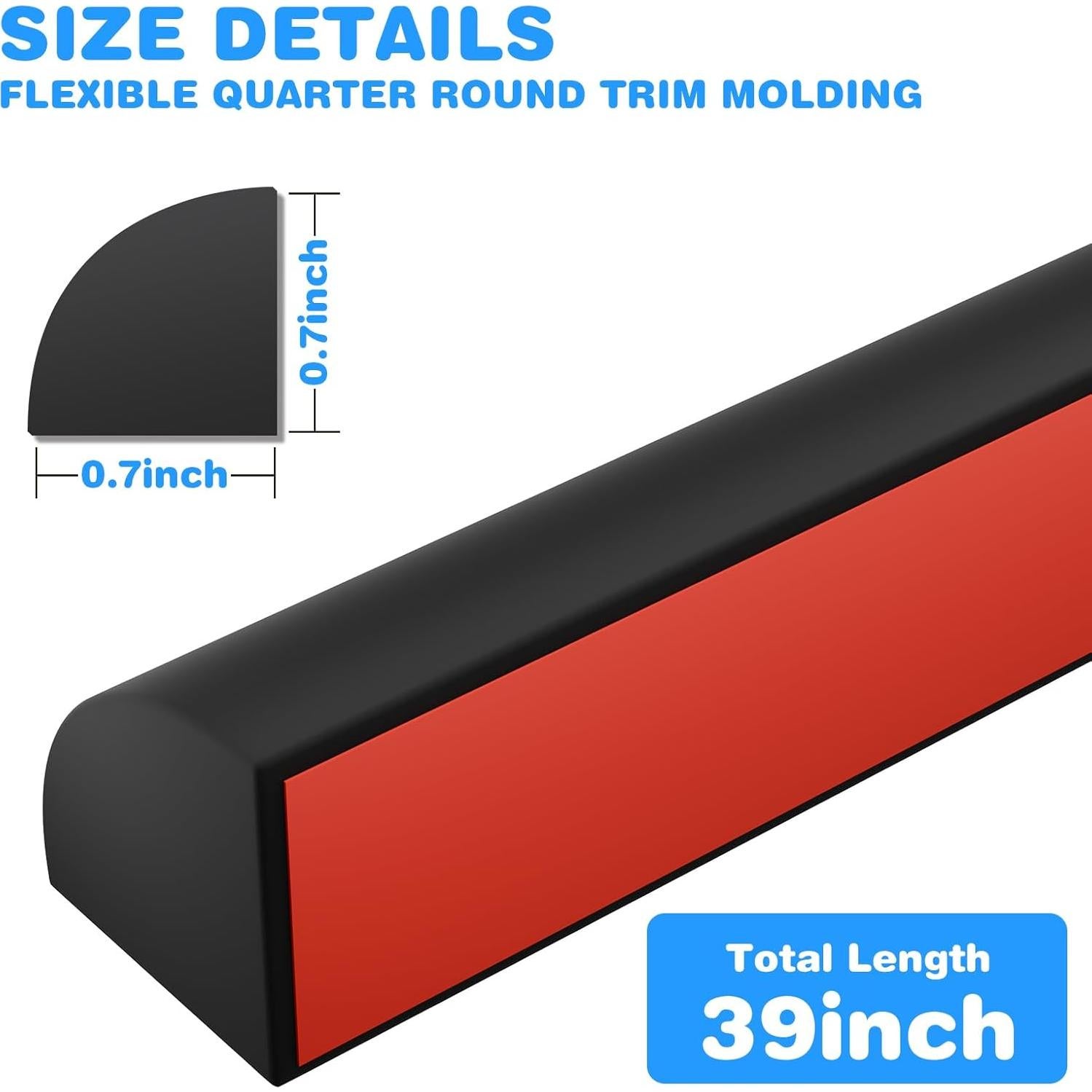 Moldura Cuarterona Flexible Ahua Walsong 99 cm Negro