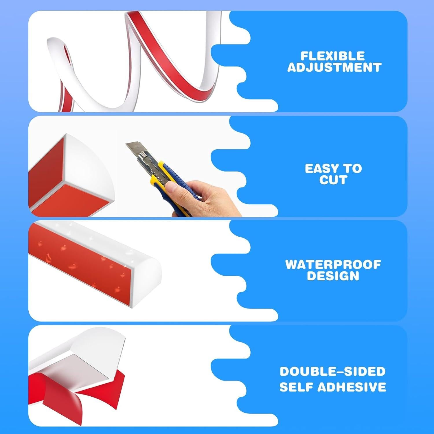 Moldura Cuarterona Flexible Ahua Walsong 99 cm Negro