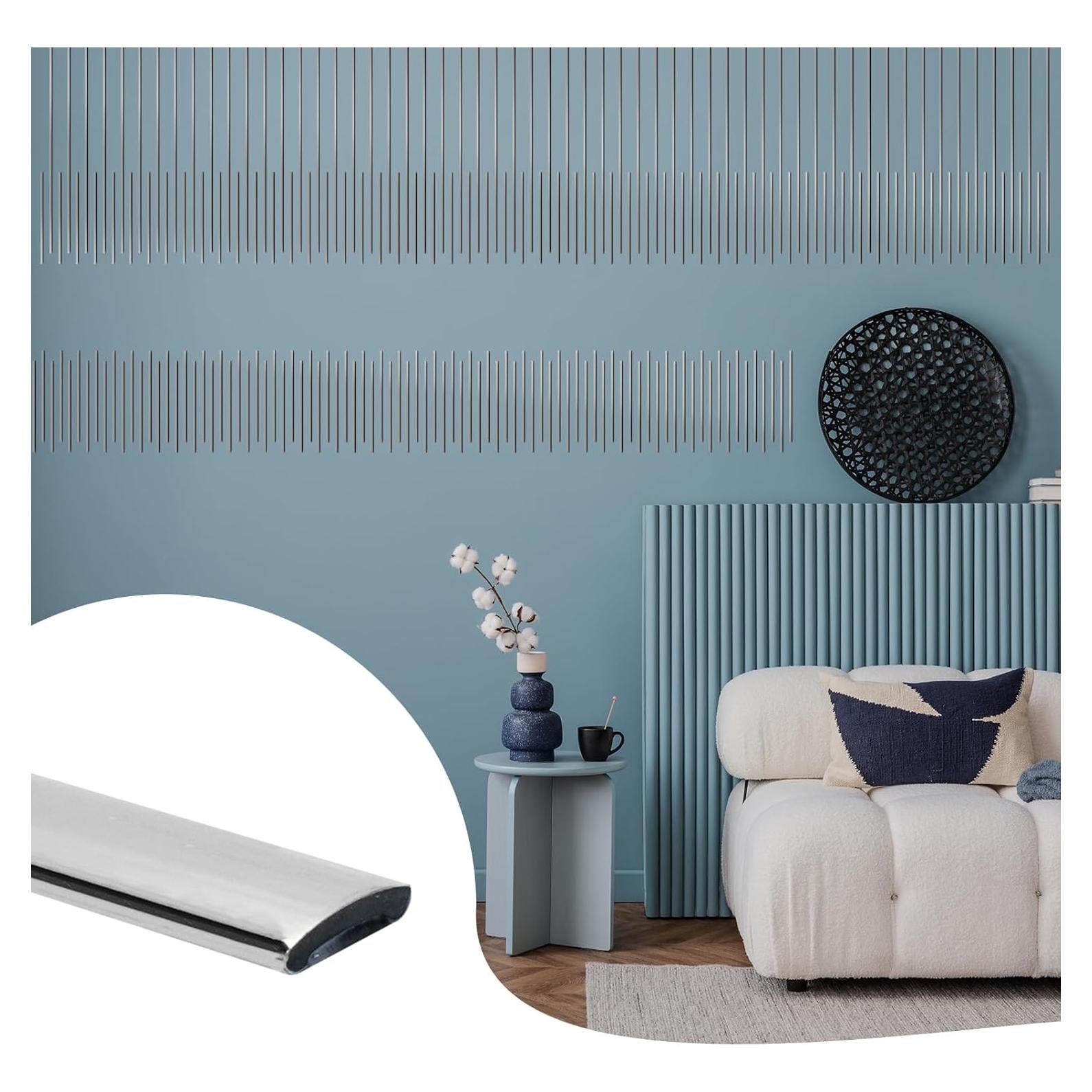 Moldura Autoadhesiva JSIWOTH 3m Cromo Plateado 1.02cm Ancho