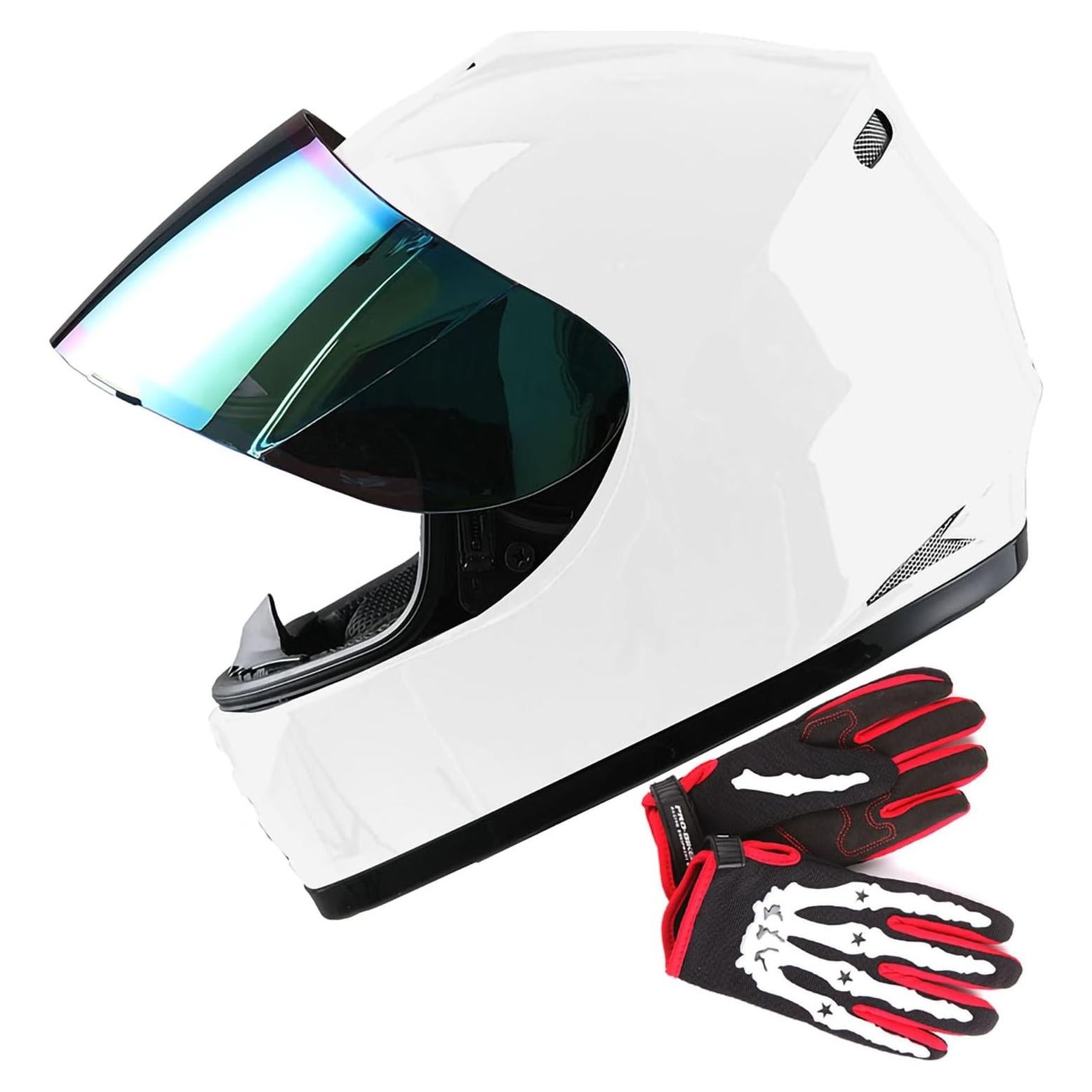 Casco de Motocicleta WOW HKY-B15 para Jóvenes + Guantes MX