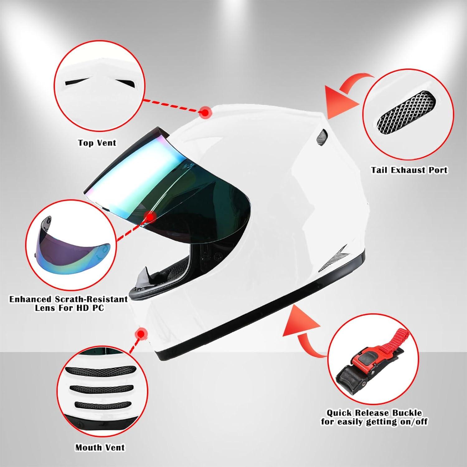 Casco de Motocicleta WOW HKY-B15 para Jóvenes + Guantes MX