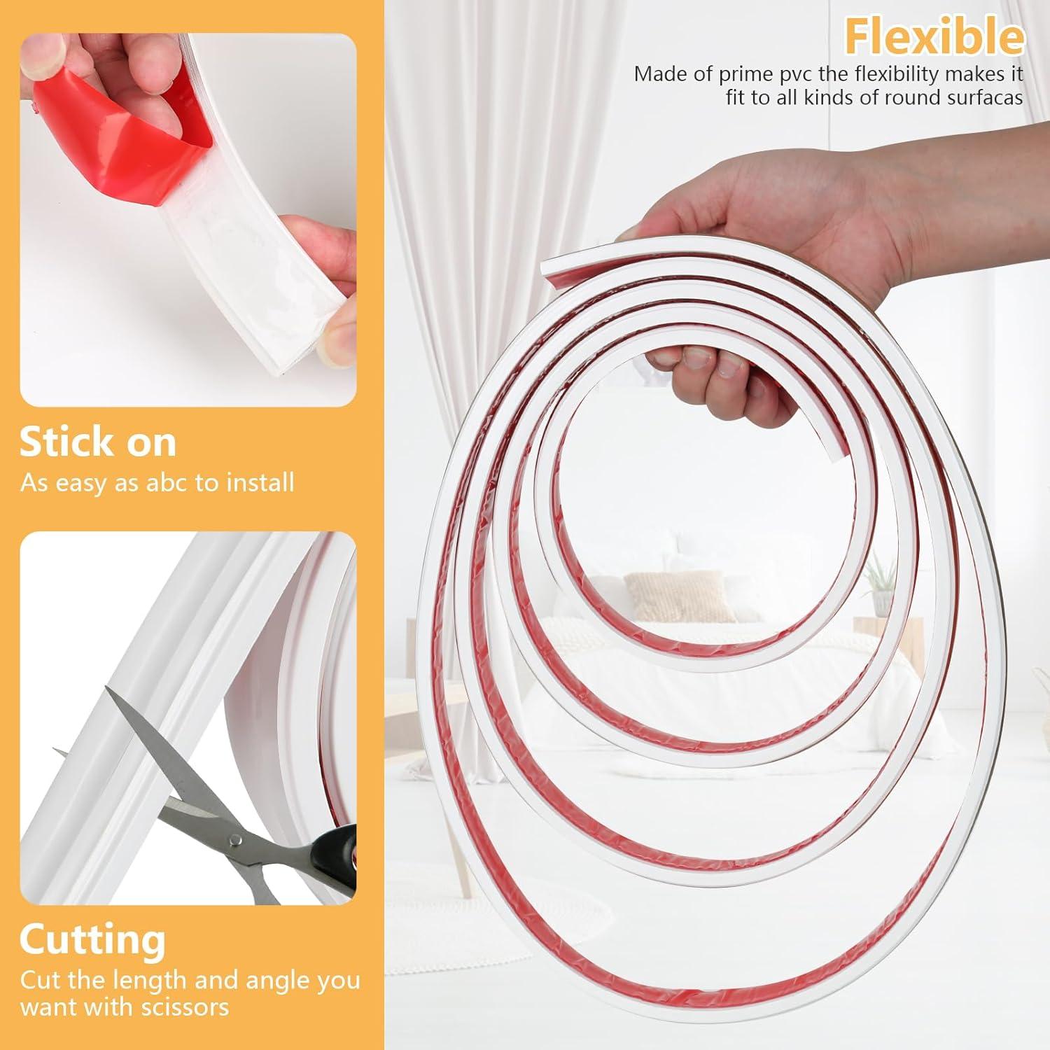 Moldura Autoadhesiva Flexible PVC Buulea 5m Blanco Decorativa