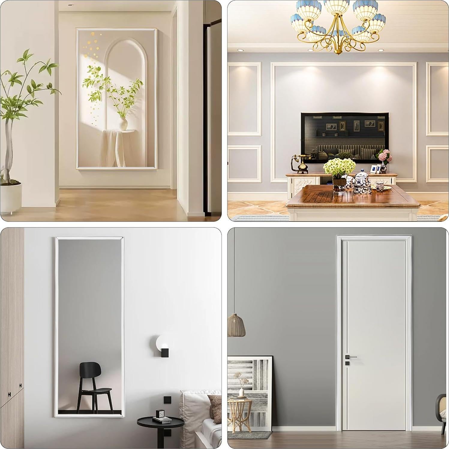 Moldura Autoadhesiva Flexible PVC Buulea 5m Blanco Decorativa