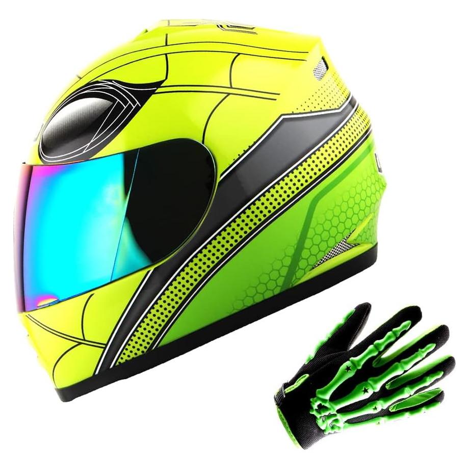 Casco Integral WOW HKY-B15 para Jóvenes + Guantes MX