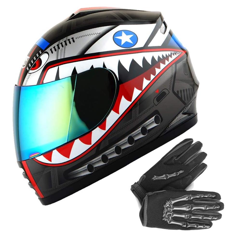 Casco Infantil WOW HKY-B15 + Guantes MX + Talla S 49-50 CM
