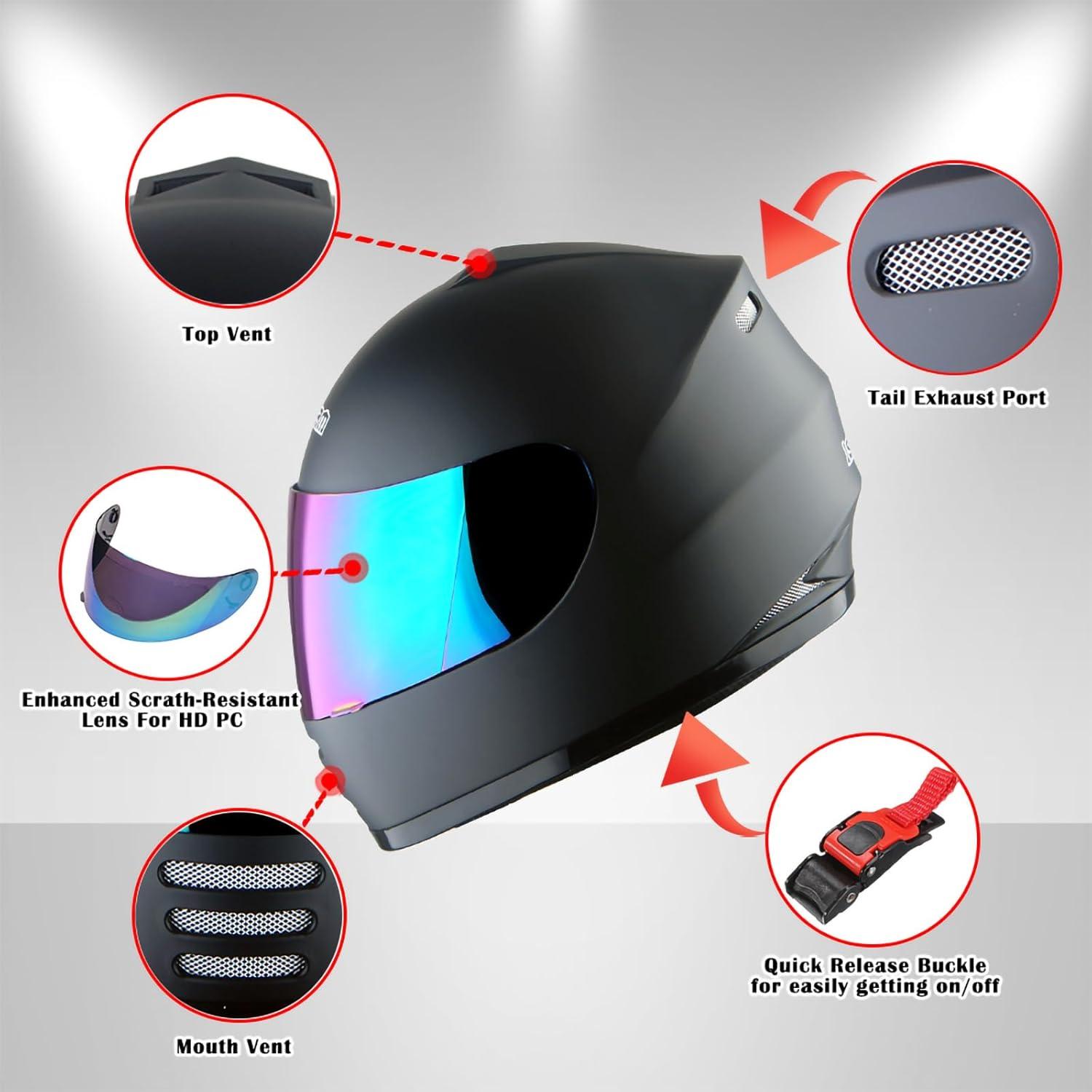 Casco Integral WOW HKY-B15 para Jóvenes + Guantes MX