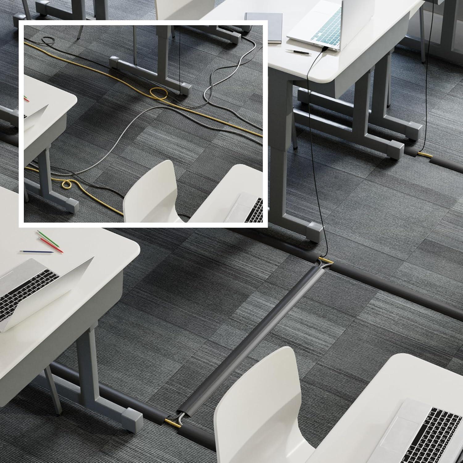 Cubierta de Cable de Suelo D-Line 6 Pies Negra Antideslizante