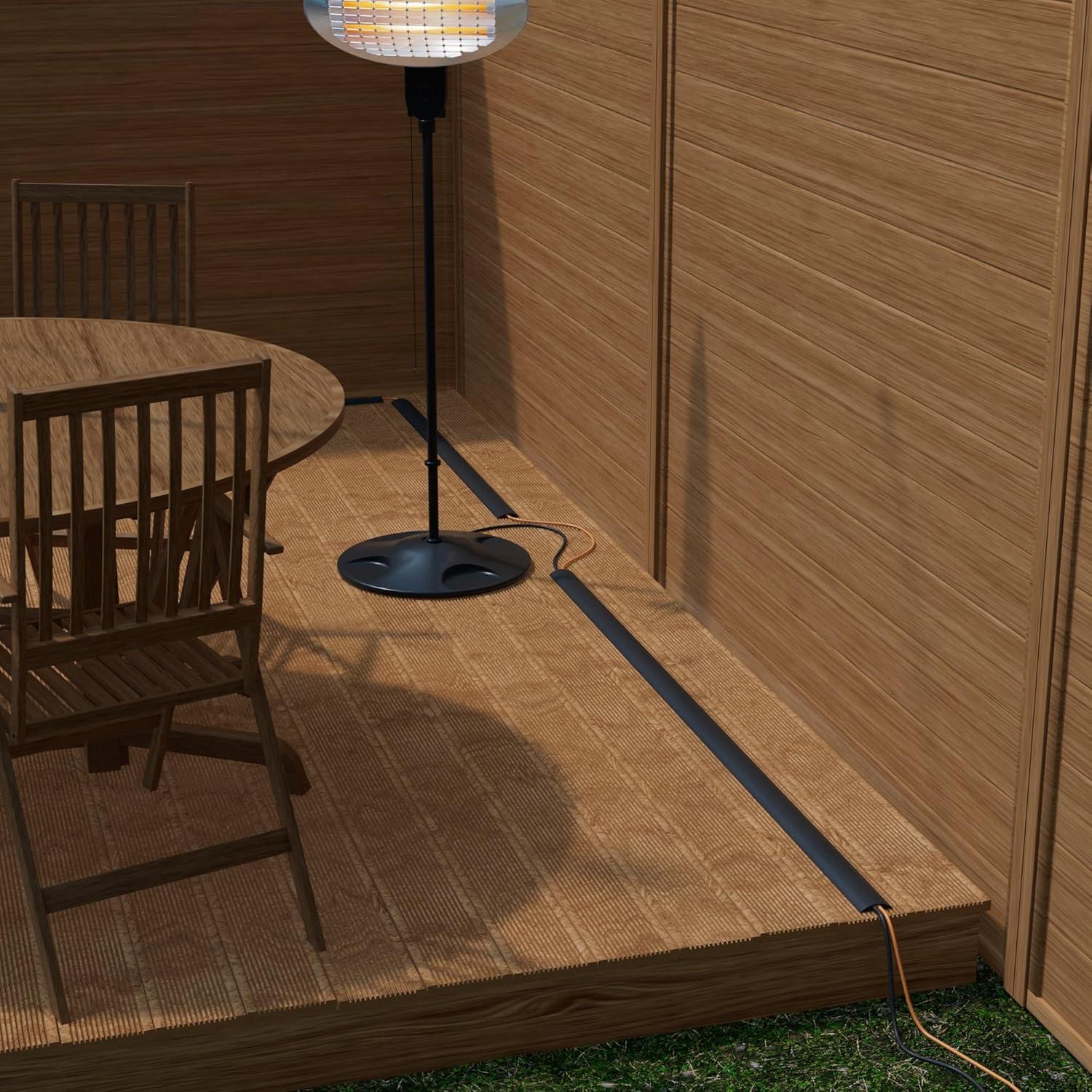 Cubierta de Cable de Suelo D-Line 6 Pies Negra Antideslizante