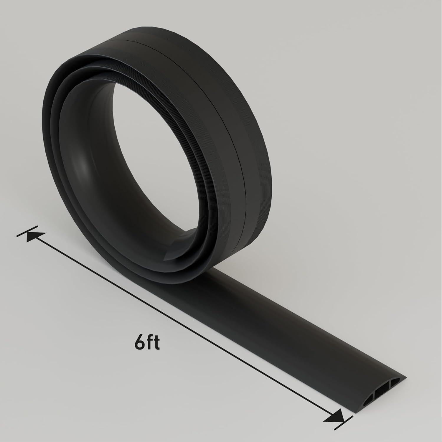 Cubierta de Cable de Suelo D-Line 6 Pies Negra Antideslizante