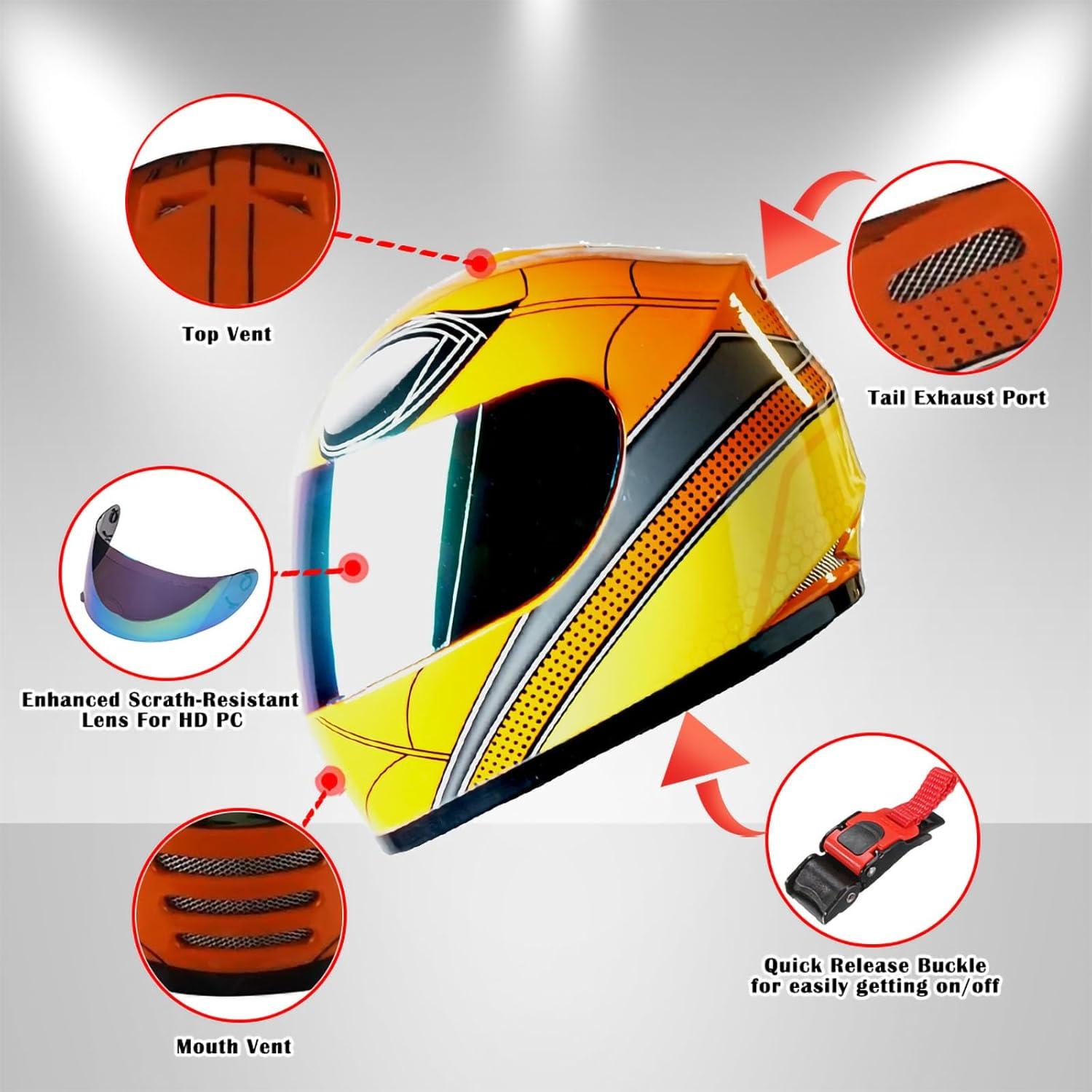 Casco Infantil WOW HKY-B15 + Guantes MX + Talla S 49-50 CM