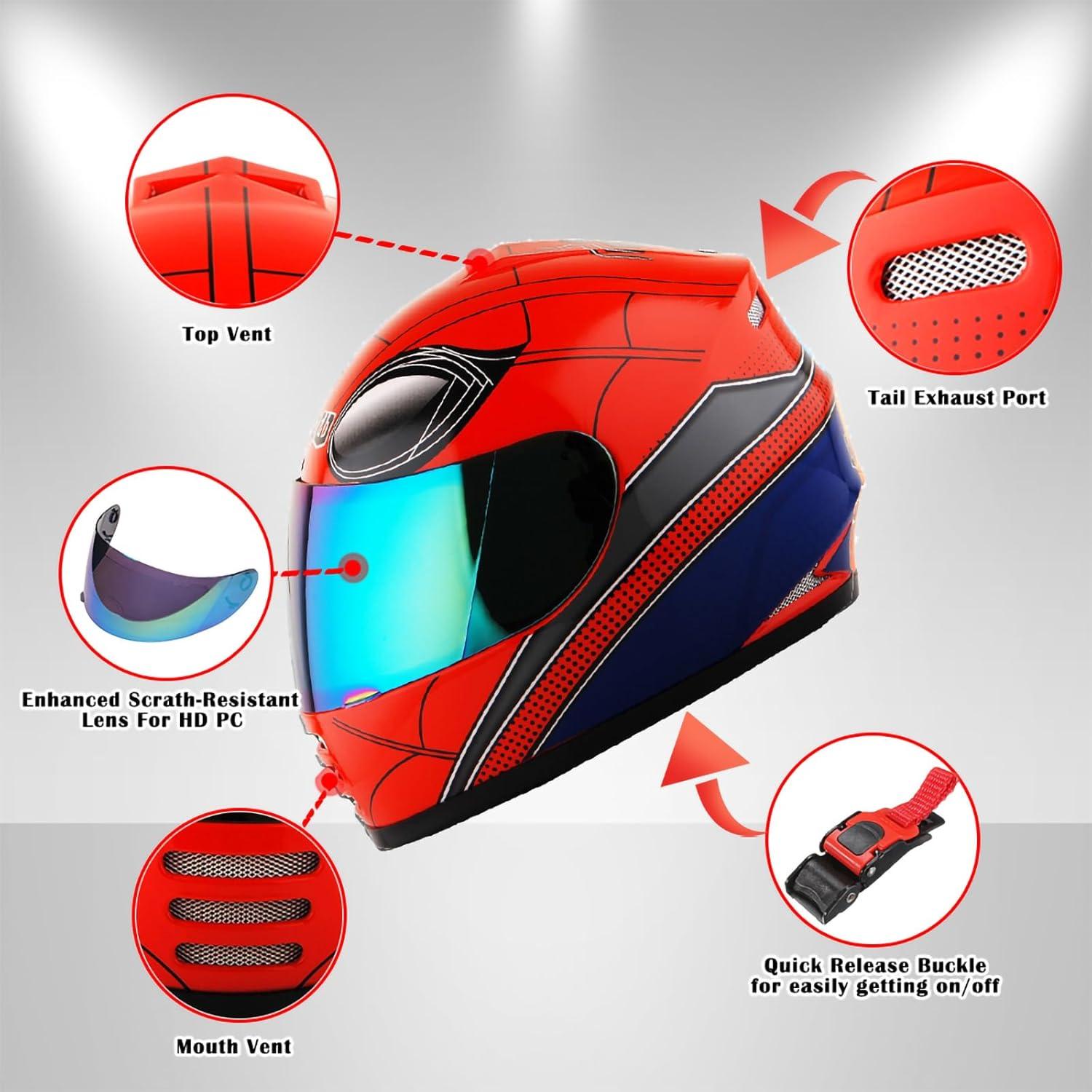 Casco Integral WOW HKY-B15 para Jóvenes + Guantes MX