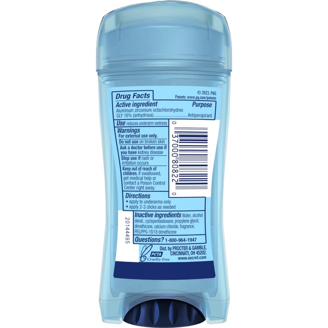 Desodorante Antitranspirante Gel Claro Secret Outlast 74g x4