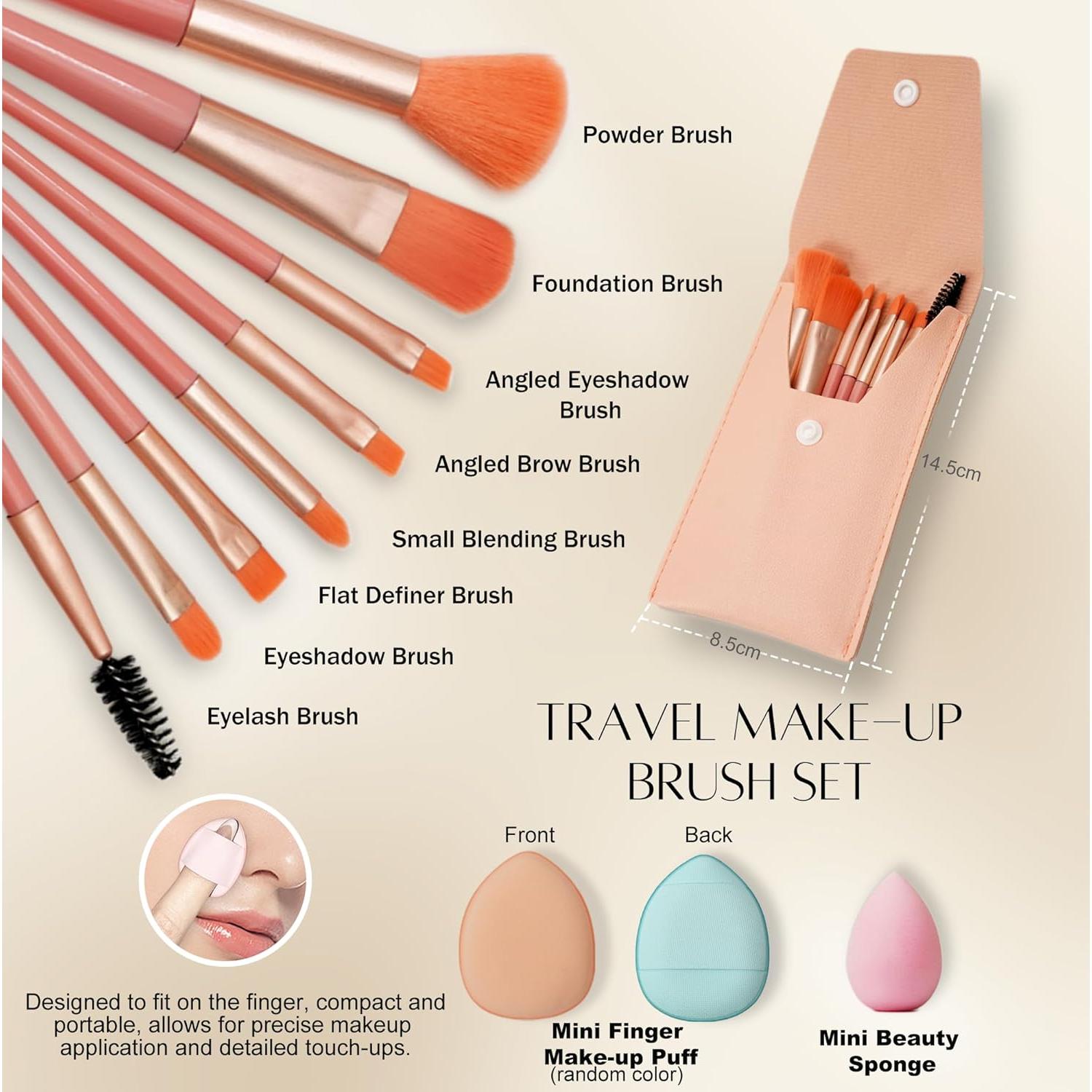 Kit de Viaje de 38 Piezas PrettyCare - Mini Envases y Brochas