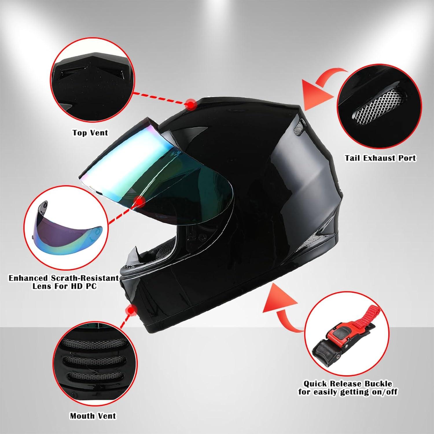 Casco Integral WOW HKY-B15 para Jóvenes + Guantes MX