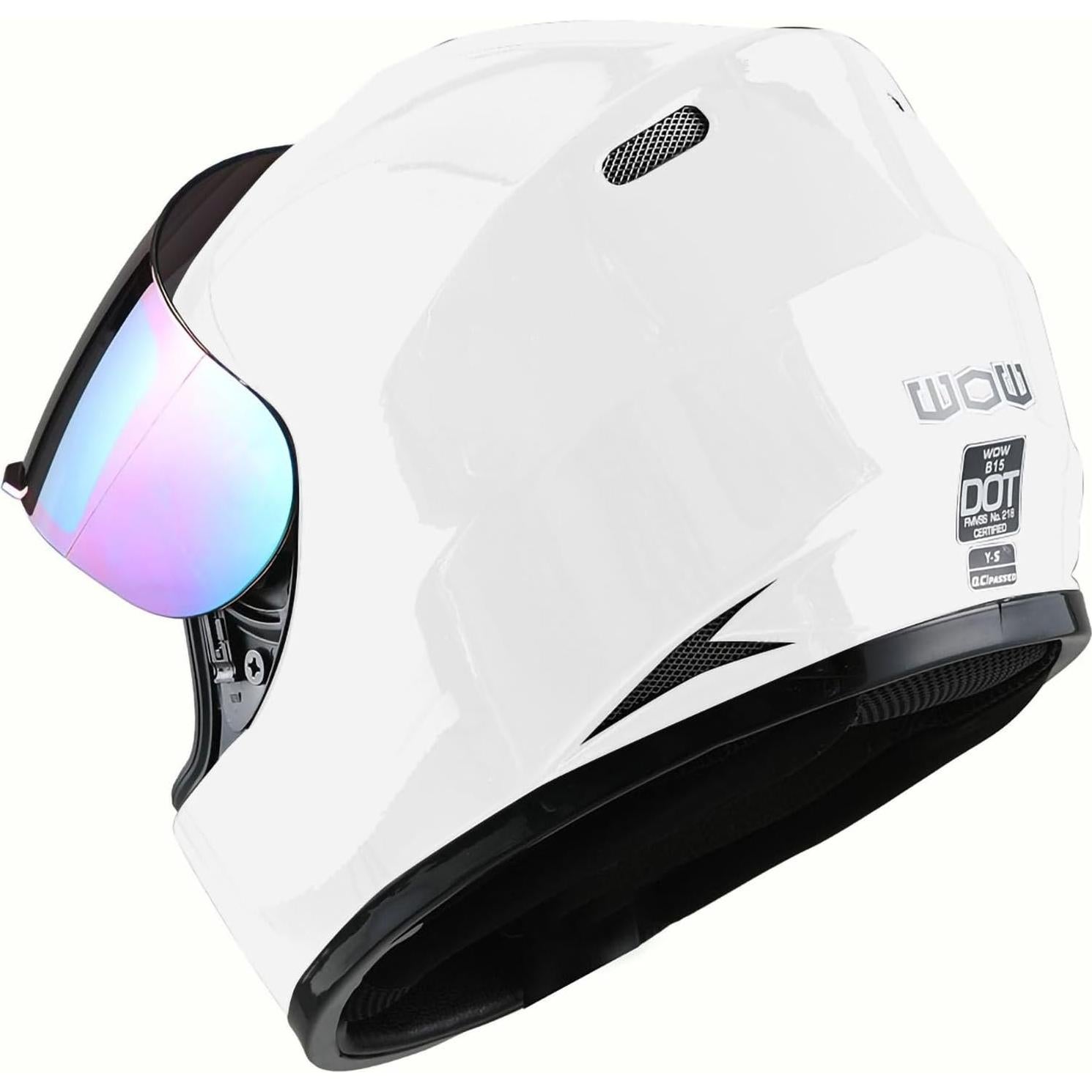 Casco Infantil WOW HKY-B15 + Guantes MX S Blanco Brillante