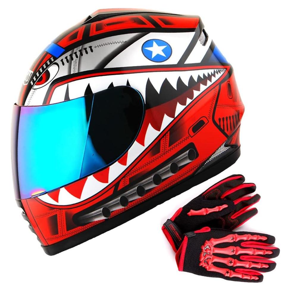 Casco Infantil WOW HKY-B15 + Guantes MX + Talla S 49-50 CM