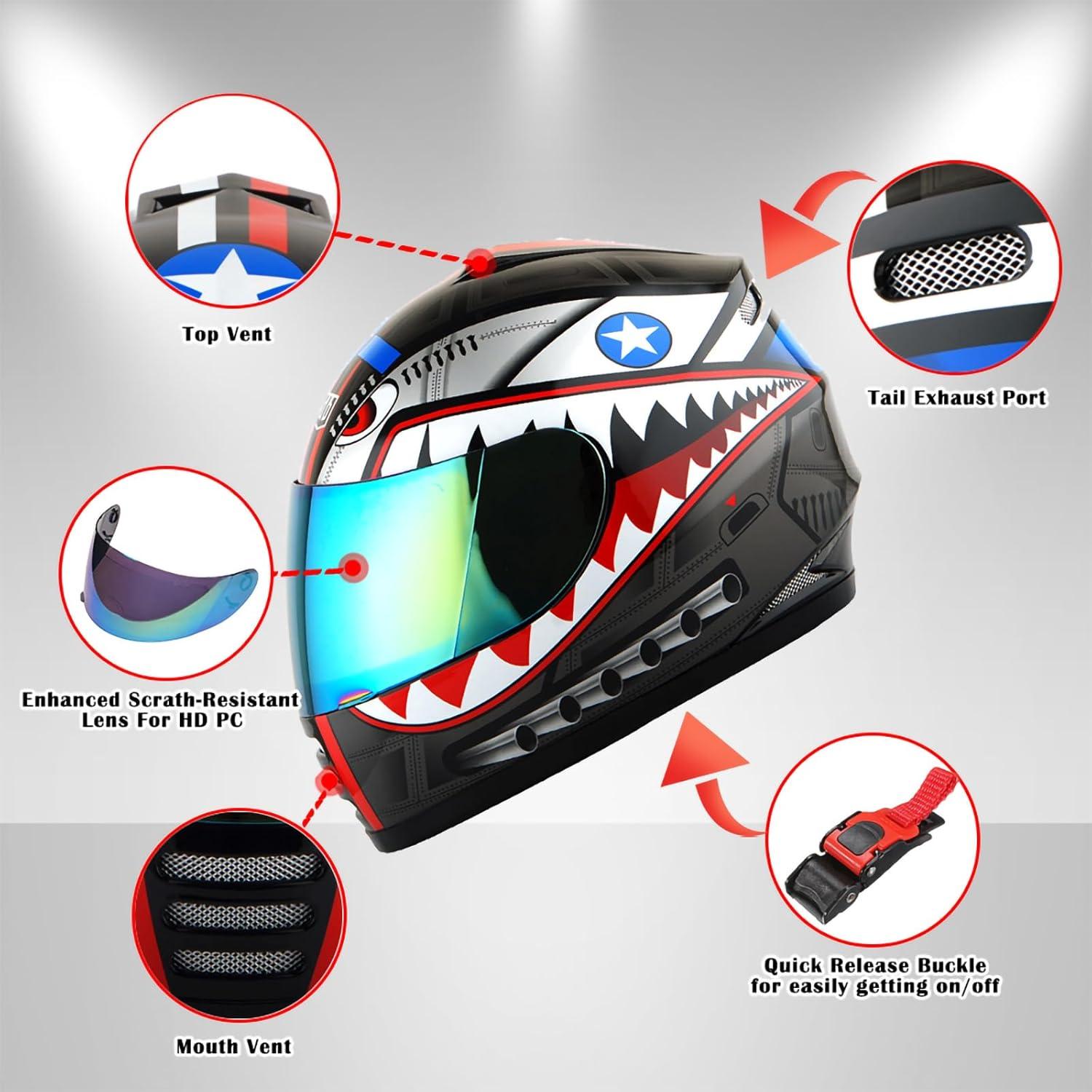 Casco Infantil WOW HKY-B15 + Guantes MX + Talla S 49-50 CM