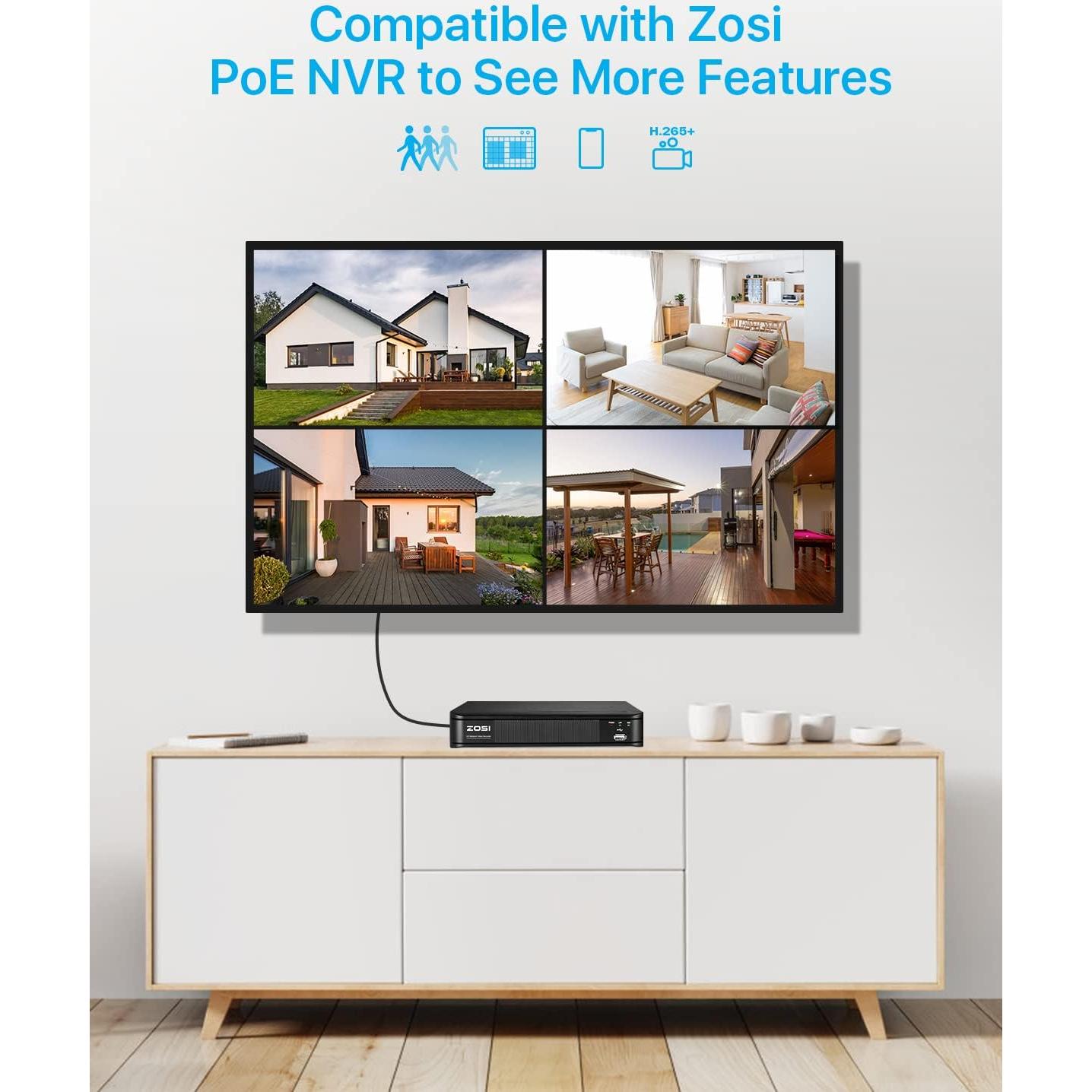 Cámara de Seguridad ZOSI 5MP 3K IP Bullet con POE