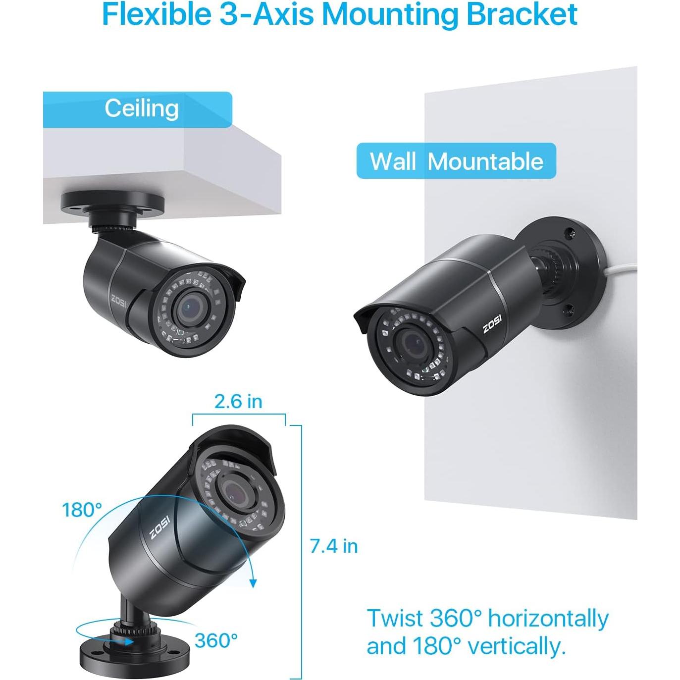 Cámara de Seguridad ZOSI 5MP 3K IP Bullet con POE
