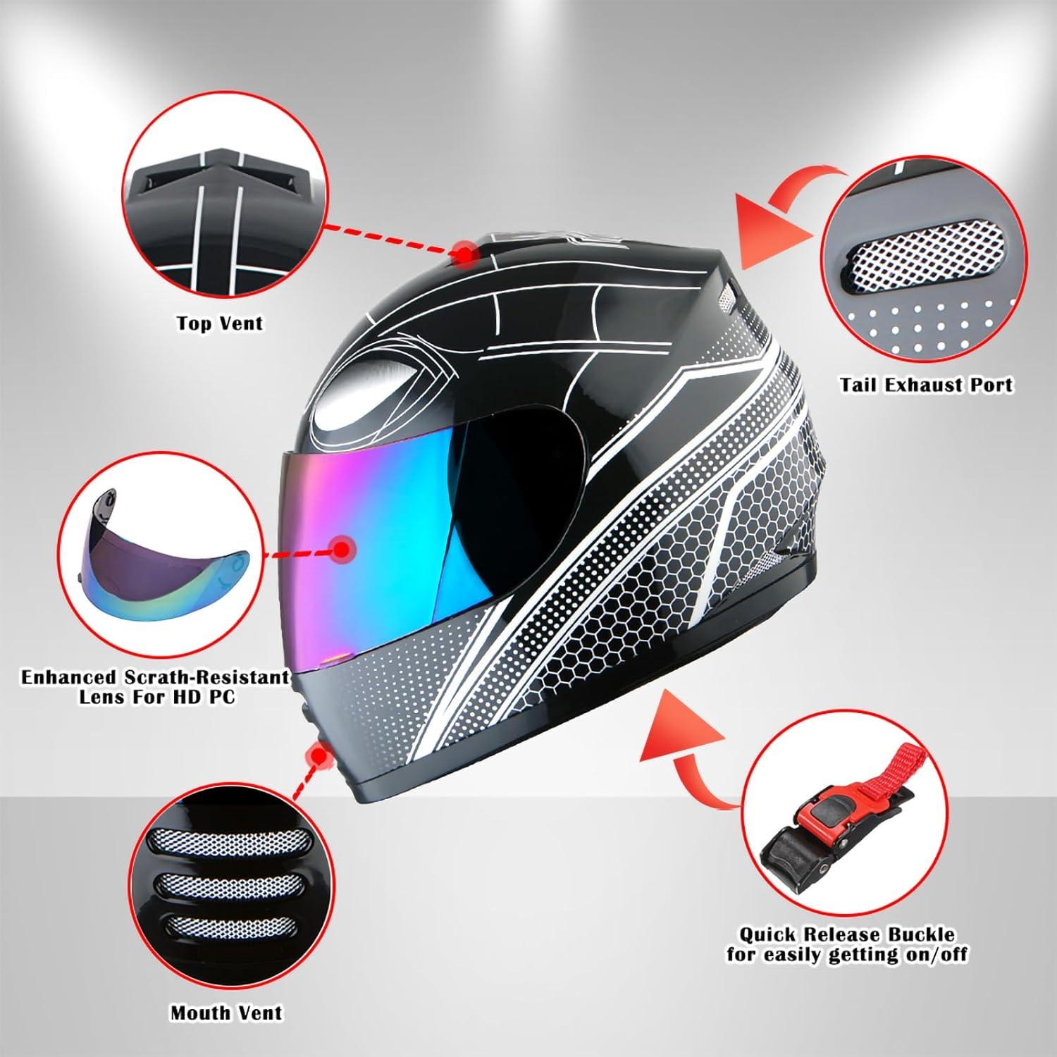 Casco Infantil WOW HKY-B15 + Guantes MX S Blanco Brillante