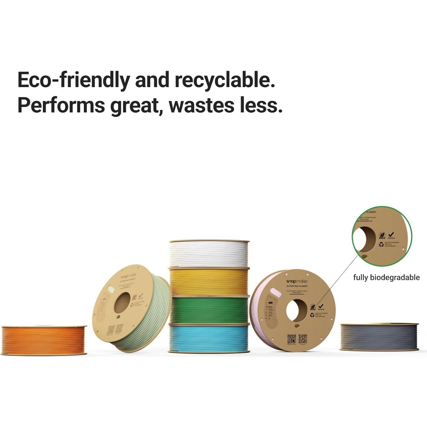 Filamento PLA Mate Snapmaker 1.75mm 1kg Gris Ceniza Alta Velocidad