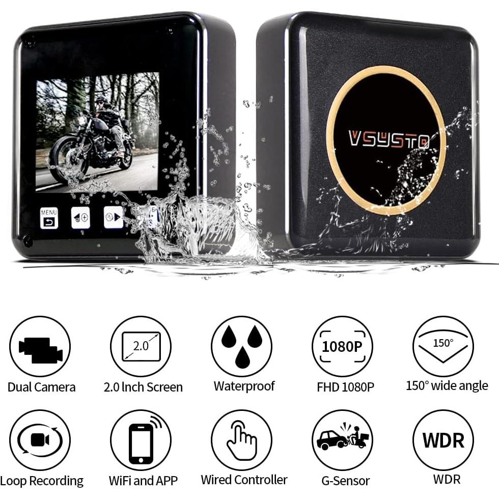 Cámara de Salpicadero VSYSTO HD 1080P Doble Lente 150°